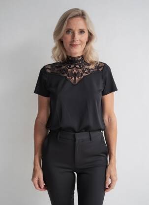 Tricou negru MORGAN femeie