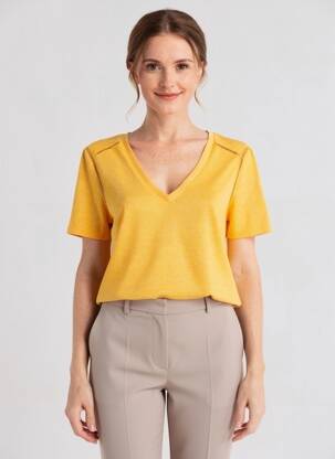 Tricou croială dreaptă portocalie VERO MODA femeie