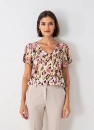Cămașă mâneci scurte mâneci scurte maro VERO MODA femeie