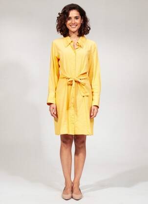 Rochie midi portocalie MANGO femeie