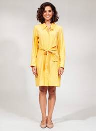 Rochie midi portocaliu MANGO femeie