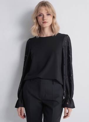 Top mâneci lungi negru VERO MODA femeie