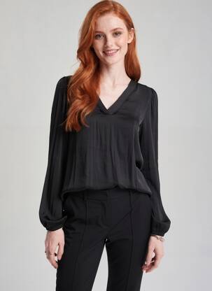 Cămașă croială dreaptă mâneci lungi negru JACQUELINE DE YONG femme