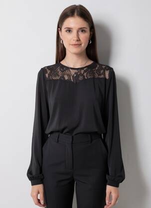 Bluză mâneci lungi mâneci lungi negru VERO MODA femeie