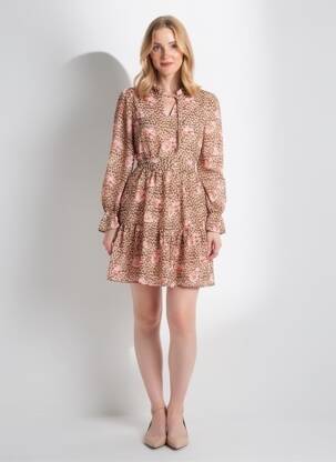 Rochie midi guler în v bej VERO MODA femeie