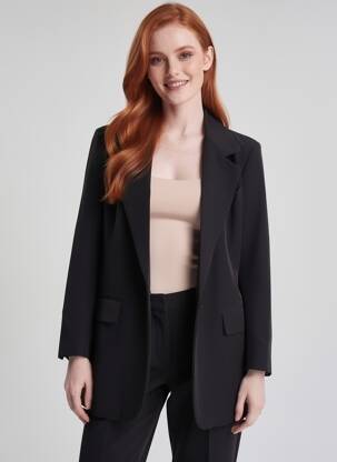 Sacou guler tip costum negru ONLY femeie