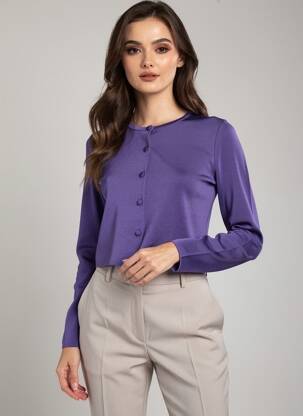 Vestă cu mâneci lungi violet MANGO femeie