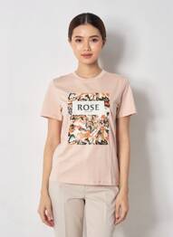 Tricou croială dreaptă mâneci scurte roz ONLY femeie