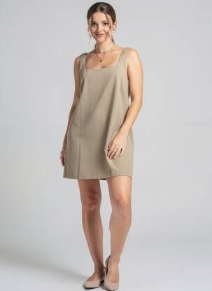Rochie scurtă fără mâneci fără mâneci maro ONLY femeie