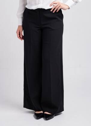 Pantalon larg negru MANGO femeie