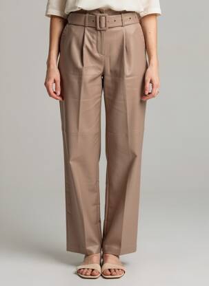 Pantalon drept gri MANGO femeie