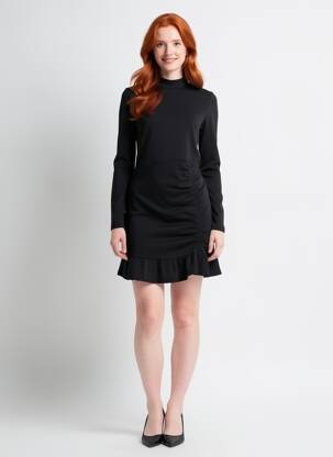 Rochie lungă negru MORGAN femeie