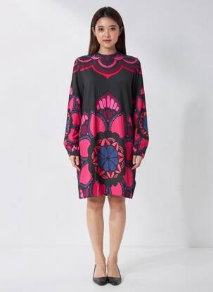 Rochie midi roz SUPERDRY femeie