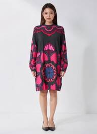 Rochie midi roz SUPERDRY femeie