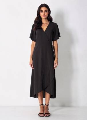 Rochie scurtă guler în v negru VERO MODA femeie