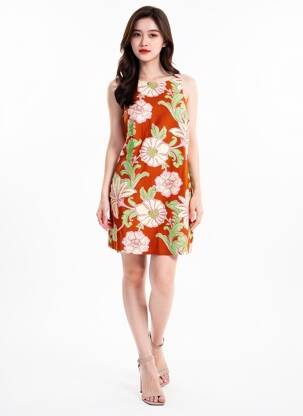 Rochie scurtă maro MANGO femeie