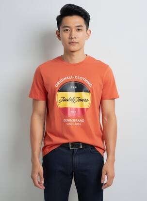 Tricou portocaliu JACK & JONES bărbat