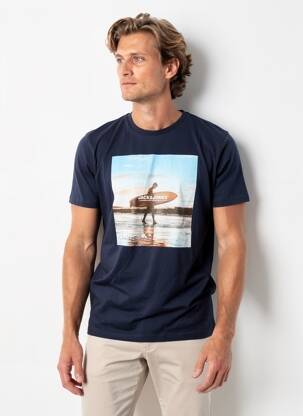 Tricou albastru JACK & JONES bărbat