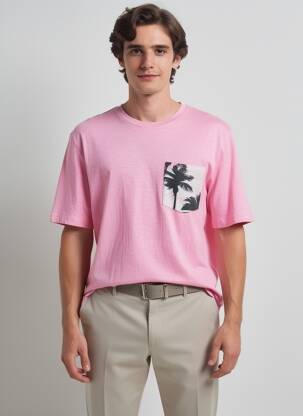 Tricou roz JACK & JONES bărbat