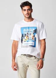 Tricou croială dreaptă mâneci scurte alb JACK & JONES bărbat