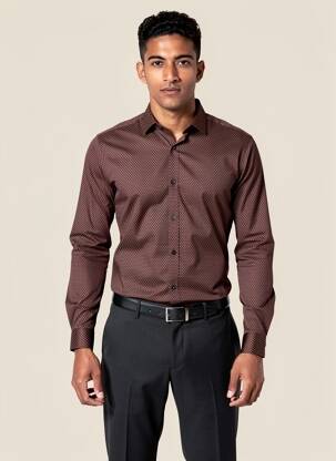 Cămașă cu mâneci lungi maro JACK & JONES bărbat