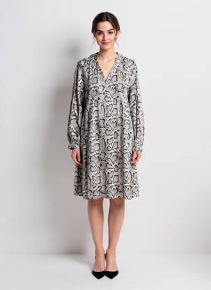 Rochie midi guler în v gri VERO MODA femeie
