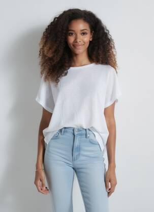 Tricou alb MANGO femeie