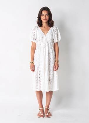 Rochie scurtă alb MANGO femeie