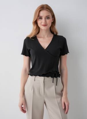 Tricou negru HAILYS femeie