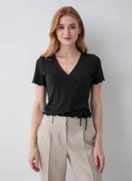 Tricou negru HAILYS femme