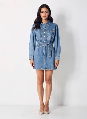 Rochie scurtă albastru MANGO femeie