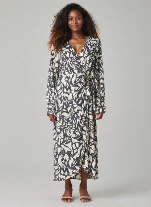 Rochie lungă negru MANGO femeie