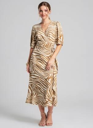 Rochie scurtă mâneci scurte mâneci scurte maro ONLY femeie