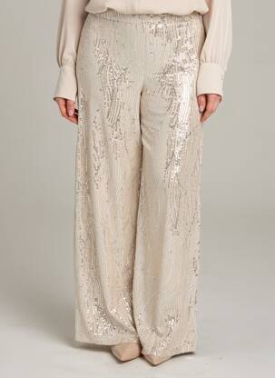 Pantalon larg argintiu VERO MODA femeie