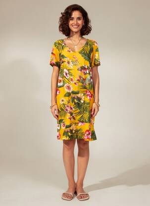 Rochie scurtă galben STREET ONE femeie