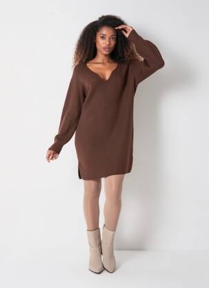 Rochie pulover maro MANGO femeie