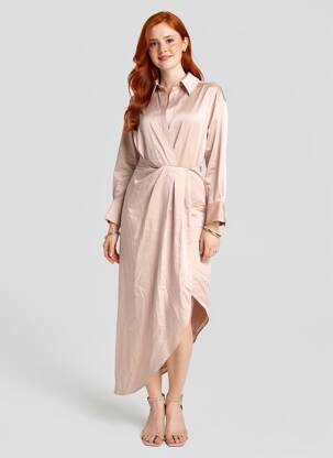 Rochie lungă bej MANGO femeie