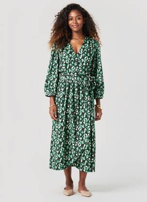 Rochie midi mâneci 3/4 mâneci 3/4 verde VILA femeie