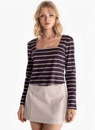 Tricou mâneci lungi mâneci lungi albastru ONLY femeie
