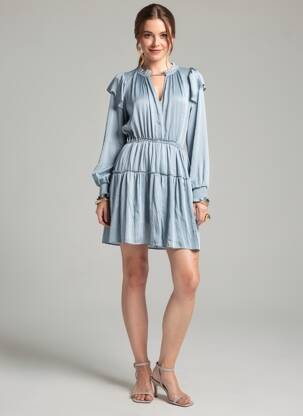 Rochie scurtă albastru MANGO femeie