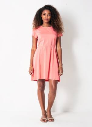 Rochie scurtă mâneci scurte mâneci scurte roșu ONLY femeie