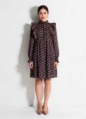 Rochie midi maro MOLLY BRACKEN femeie