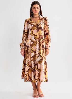 Rochie lungă maro ONLY femeie