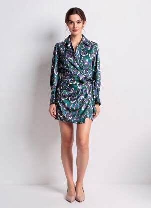 Rochie scurtă verde MANGO femeie