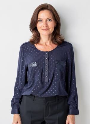 Tricou mâneci lungi mâneci lungi albastru MERI & ESCA femeie