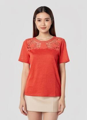 Tricou roșu VERO MODA femeie