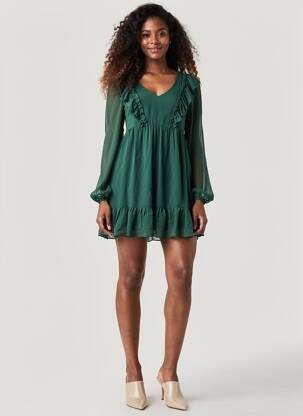 Rochie scurtă verde NAF NAF femeie