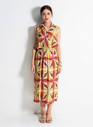 Rochie lungă portocaliu AMELIE & AMELIE femeie
