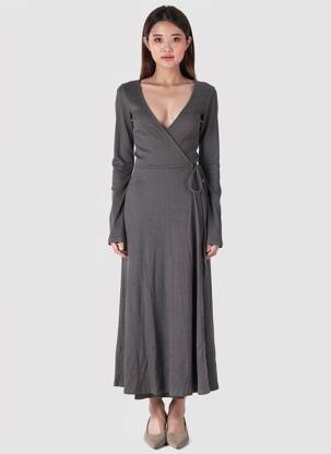 Rochie lungă gri MANGO femeie