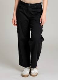 Pantalon drept talie înaltă talie înaltă negru ONLY femeie